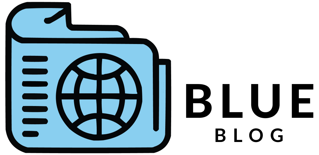 a blue and black logo